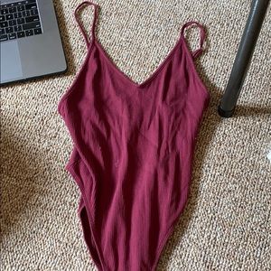 Maroon body suit